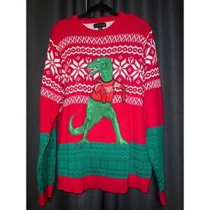 Ugly Christmas Sweater Xmas Size XL Dinosaur